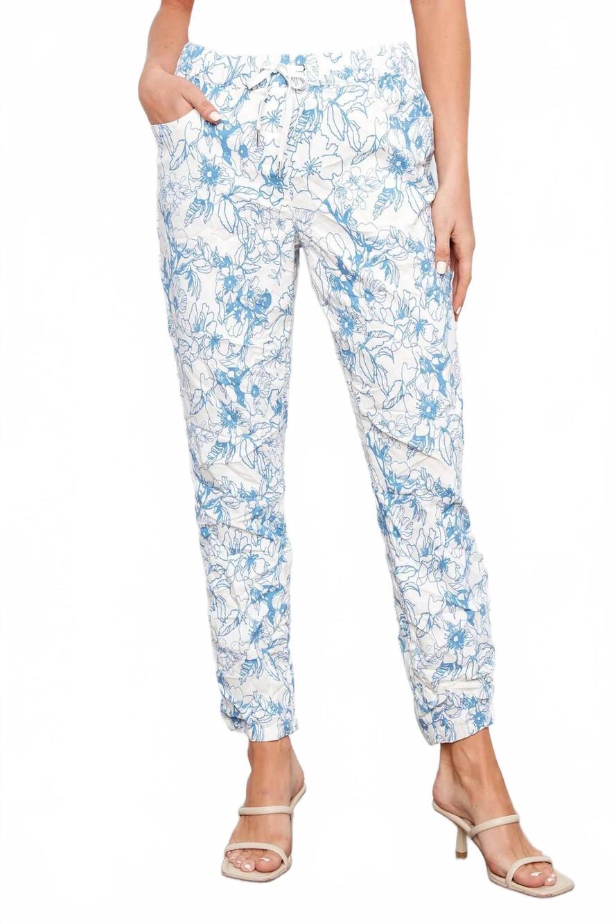NEW CHARLIE B women's crinkle jogger pants in coast